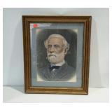 Framed print of Robert E. LEE. Creases in the