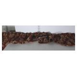 Window Valance with wooden drape rod, 76" long