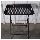 Black metal Folding tray type patio Stand