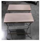 Pair of nice metal Folding Tray Stands, 22x11x21"