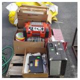 Skid lot, includes records, tools, record player,