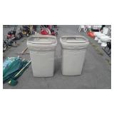 Two poly trashcans no lids