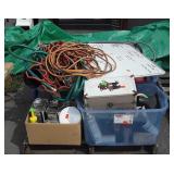 Skid lot, includes extension cords, white board,