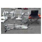 Group lot, includes crutches, hamper, walker, and