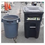 Two poly trashcans one doesn