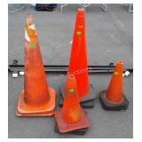 Group lot of traffic cones