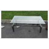 Glass top patio table
