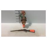 Wooden man decor cork topper and a toy gun mini