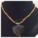 Merano Glass Fish on Freshwater Pearl Necklace