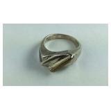 Sterling Silver Ring with Gold Accent Size 5.5