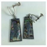 Sterling Silver Dangle Fish Earrings clip on
