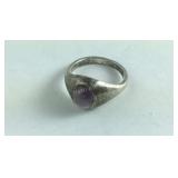 Sterling Silver Amethyst Ring Size 4.25