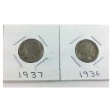 1936,37 Buffalo Nickels