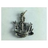 Sterling Silver Pirate Ship Pendant