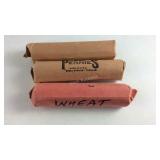 3 Rolls Misc Date Wheat Pennies
