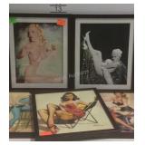 Five framed pictures
