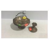 Sterling weighted items - candy dish and a candle