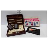 Games, travel backgammon set, magnetic