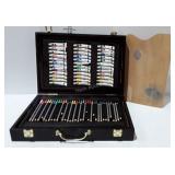 Artist box, includes easel, palate, pencils,
