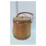 Sugar bucket with lid, marked Basketville,