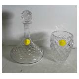 Ceska Yugoslavia lead crystal Glassware. 6" tall