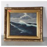 Oil painting on canvas, nicely framed signed see