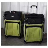 Pair of Samsonite Travel Luggage Cases, bright