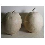 Two Ceramic pottery Melons, Decorative pieces