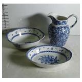 Three PC Pottery group. Pier 1 Pitcher, Arabia