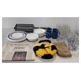 Kitchenwares, Corelle dishes, glasses, mugs,