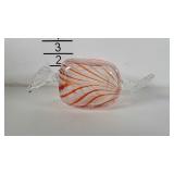 Glass paperweight shaped like a piece of candy