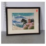 Framed Asian Themed Fabric print