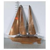 Copper Sail Boat wall decor