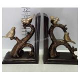 Home decor bookends with tree & bird design