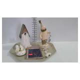 Christmas decor - bird house, snowman figure,