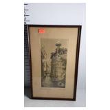 Venice scene etching, Rio Della Madonna in