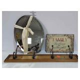 Wall decor group, coat rack, Family tin sign and