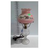 Electric parlor lamp with glass shade - tested &