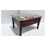 Foot stool with tapestry upholstered padded seat,