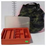 Camouflage hunting seat cushion, & poly organizer