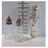 Silver plate soldier shaped nut cracker, and pair