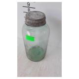 1 Half gallon blue glass Boyds Perfect Mason