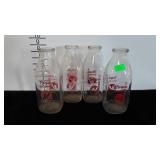 4 Quart size dairy bottles - Royale dairy, Keyser,