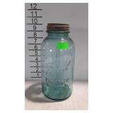 1 Half gallon blue glass Ball Perfect Mason