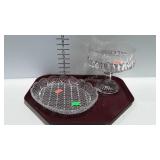 Pattern glass 12" oval relish tray, and 8-1/2"