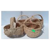 4 Handmade Egg Buttocks style baskets from White