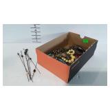 Costume jewelry -hat pins, brooches, earrings, etc