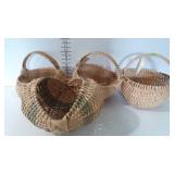 4 Handmade Egg Buttocks style baskets from White