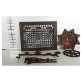 Metal architectural pieces will make a great wall