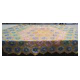 Quilt topper, hand stitched, multi colored with